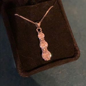CZ round diamond necklace